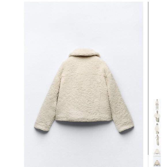 ZARA FAUX SHEARLING JACKET Size L NEW WITH TAG! - Picture 9 of 12
